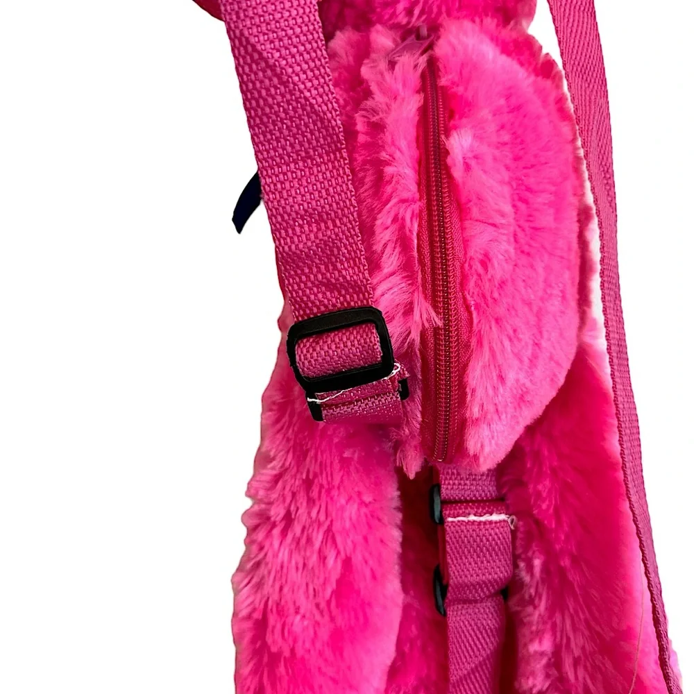 Poppy Playtime Kissy Missy Pink Plush Backpack w/ Back Zipper Pocket